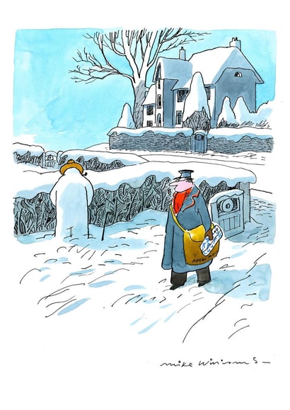 cartoon snow Christmas Card 23607 created by Mike Williams