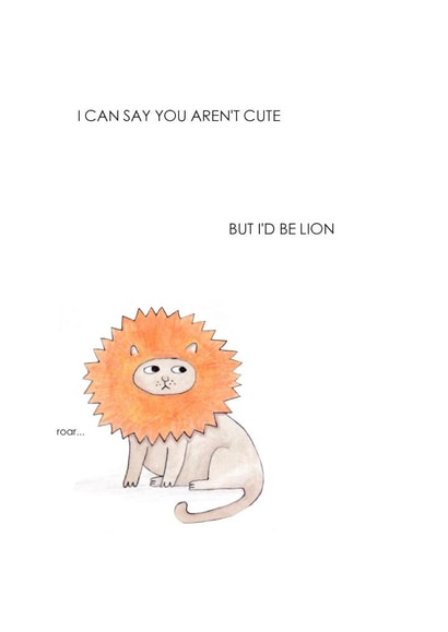 lion animals Valentines Day Card 23439 created by Hannah Venables