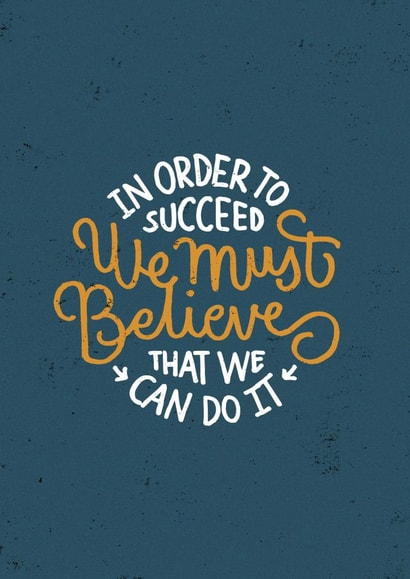 believe lettering Good Luck Card 1204 created by Jimbo Bernaus