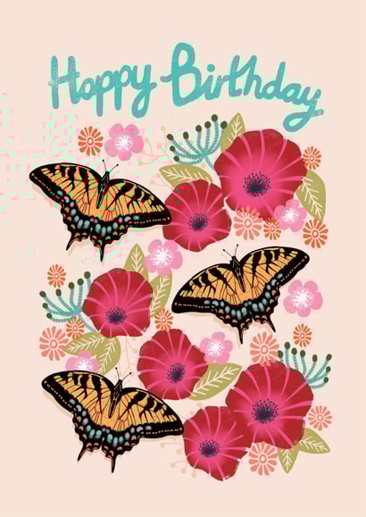 birthday butterfly Birthday Card 1077 created by Andrea Lauren
