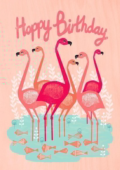 flamingo birthday Birthday Card 1078 created by Andrea Lauren