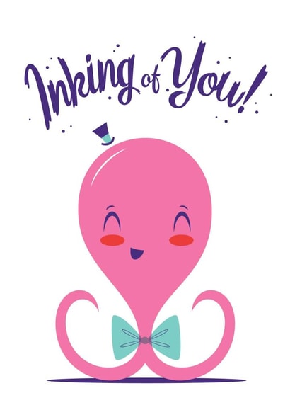 octopus hat Thinking of you Card 22817 created by Daniel Clark