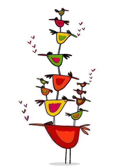 birds quirky Valentines Day Card 24225 created by Celia Hyland