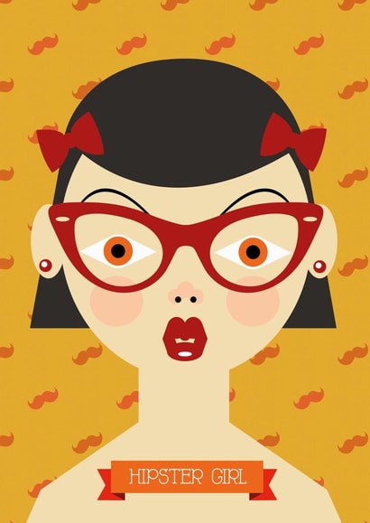 Hipster illustration Just because... Card 24191 created by Critical T-rex