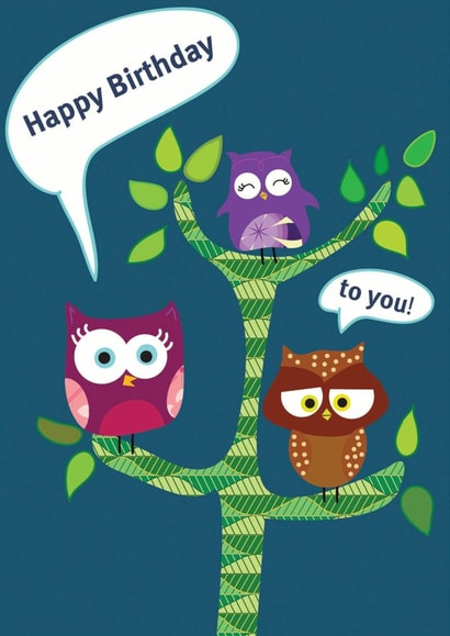 birthday owls Birthday Card 24217 created by Silvina De Vita
