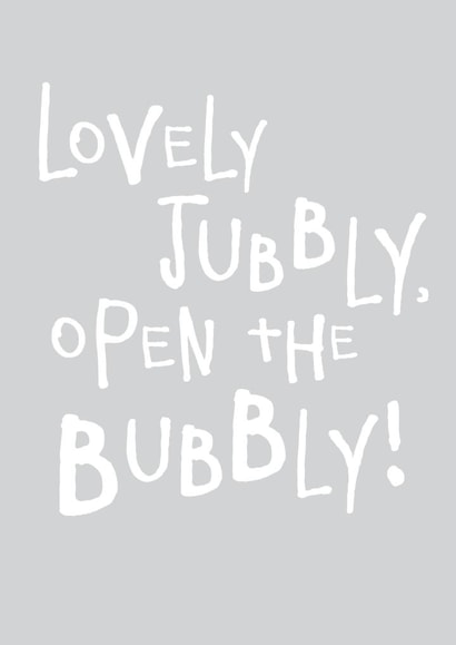 Lovely jubbly, open the bubbly card created by Megan Claire