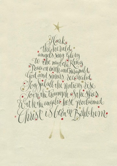 Classic Christmas Card - Calligraphic Christmas Son - Christmas Tree created by Esther Gordo