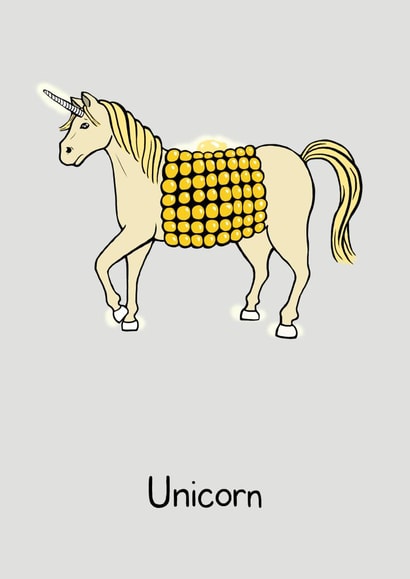 unicorn mythical Good Luck Card 22553 created by Deirdre Spain