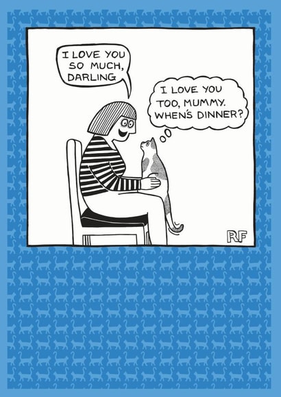 cat Mum Humour Card 1808 created by On The Prowl Cat Cartoons