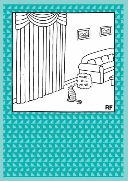 cat home Humour Card 1811 created by On The Prowl Cat Cartoons