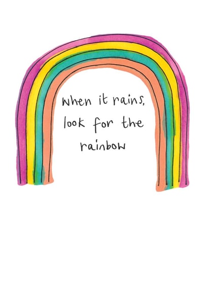 rainbow uplifting Thinking of you Card 1989 created by Libby Bothway
