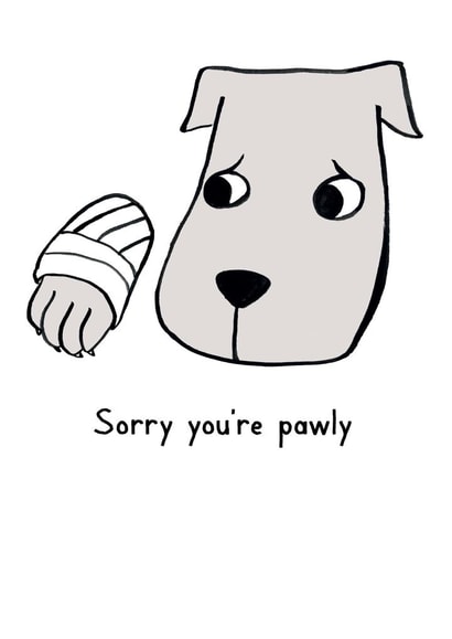 Sorry you're pawly get well soon card created by Reigning Cats . . . and dogs
