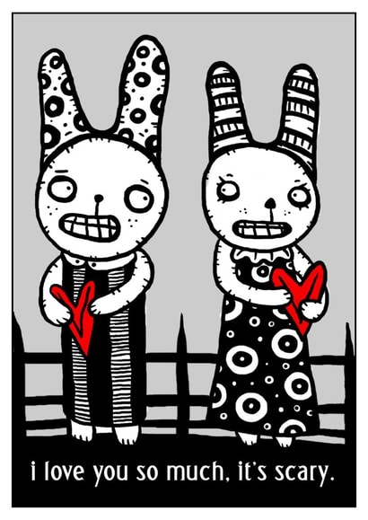 Love scary Valentines Day Card 24755 created by Calan Ree