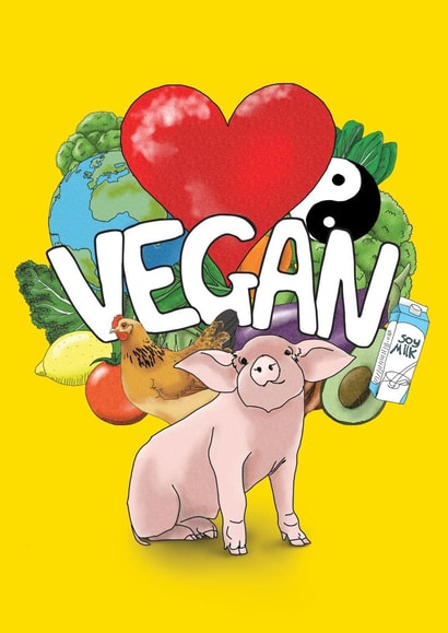 vegan art Just because... Card 2098 created by Rebecca Lehmann
