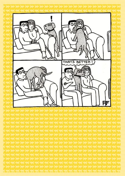 Funny Anniversary Card / Valentines Day Card - Comic - Dog - That's Better created by Off The Leash Cartoons by Rupert Fawcett