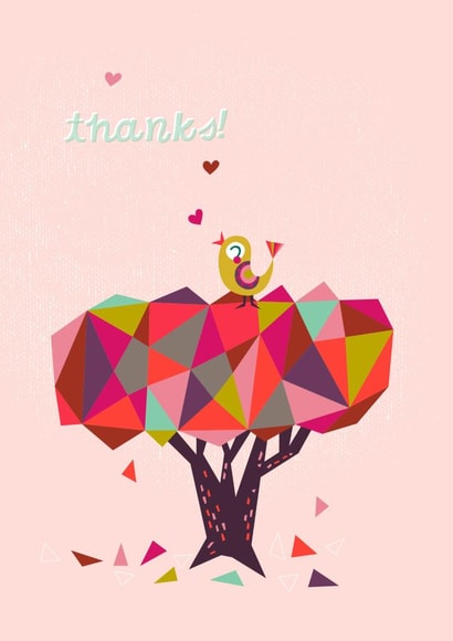thanks bird Thank You Card 1764 created by Jill Howarth