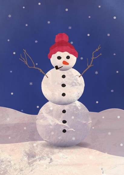snowman snow Christmas Card 25052 created by Mie Frey Damgaard