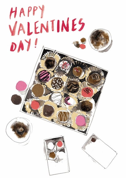chocolates girlfriend Valentines Day Card 22684 created by Katie Tomlinson