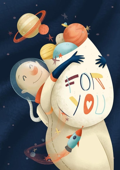 Valentines Day Space Valentines Day Card 23863 created by Rossella Trionfetti