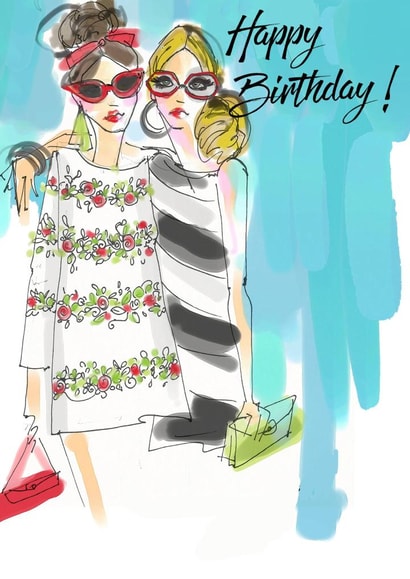 illustration fashion Birthday Card 1152 created by Jodi Pedri