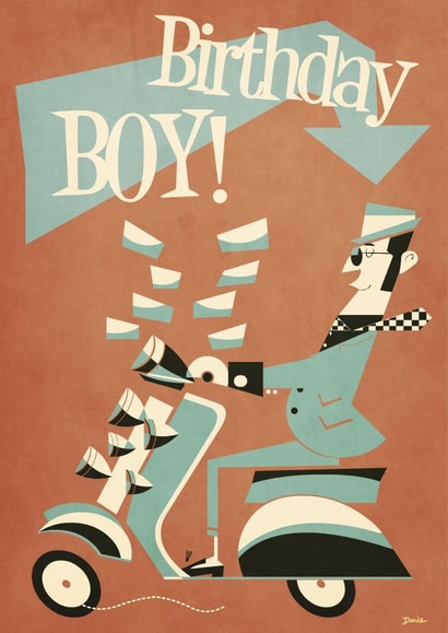 scooter vespa Birthday Card 23729 created by Daviz