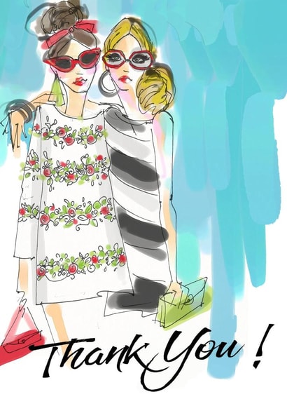 woman fashion Thank You Card 1157 created by Jodi Pedri