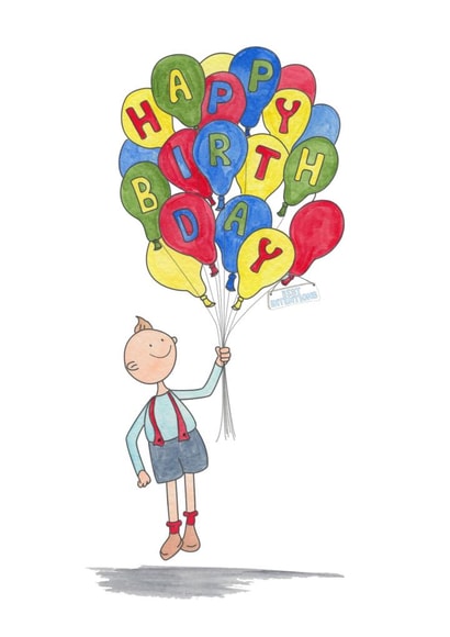 Birthday balloon Birthday Card 1269 created by Jane Peryer