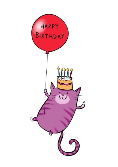 Cat Cake Birthday Card 2456 created by Louise Gardner