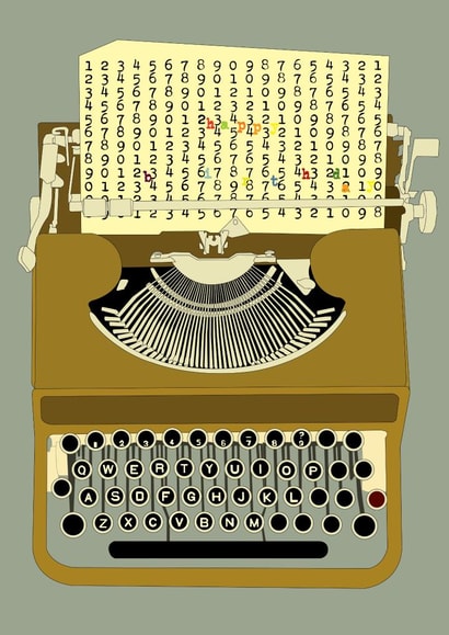 typewriter happy Birthday Card 25882 created by Periodic Society