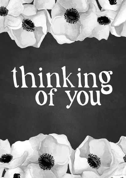 anemones flowers Thinking of you Card 1094 created by Kristy le Voy