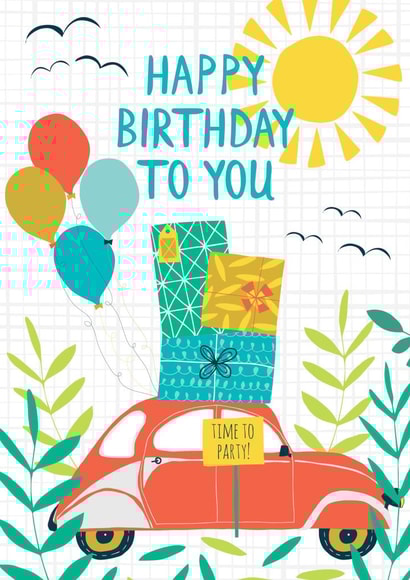 car vintage Birthday Card 24231 created by Jessica Hogarth