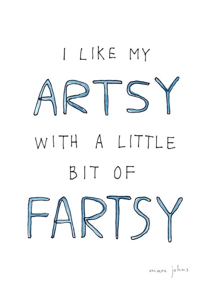 artsy fartsy Humour Card 3253 created by Marc Johns