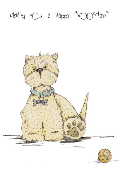 westie happy Birthday Card 2252 created by Ryland Studios