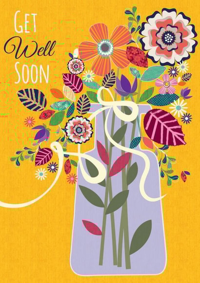 Traditional/pretty Get Well Soon card, featuring a beautiful floral design. created by Laura Darrington Design Ltd.