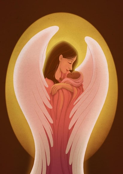 angel guardian Religious Card 3600 created by Sarah Satrun