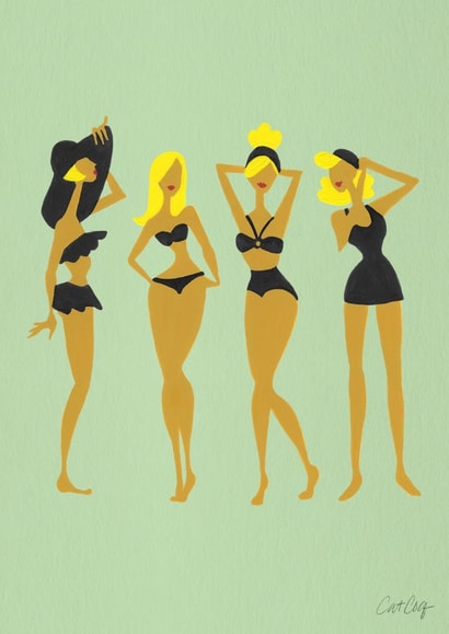 blonde swimsuit Just Because Card 3617 created by Cat Coquillette