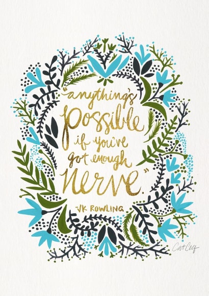 jk rowling Good Luck Card 3627 created by Cat Coquillette