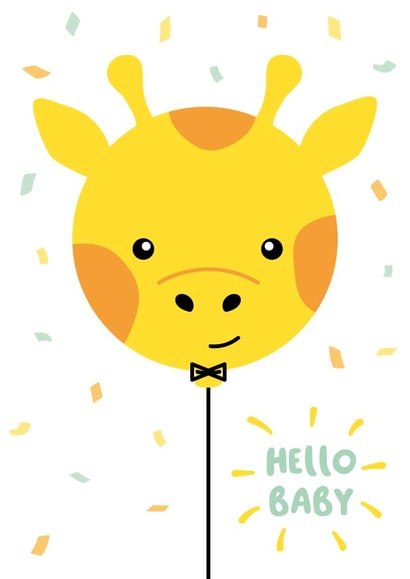 Giraffe Balloon New Baby Card created by Macie Dot Doodles