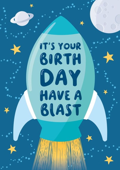 Have a Blast Rocket Birthday Card created by Macie Dot Doodles
