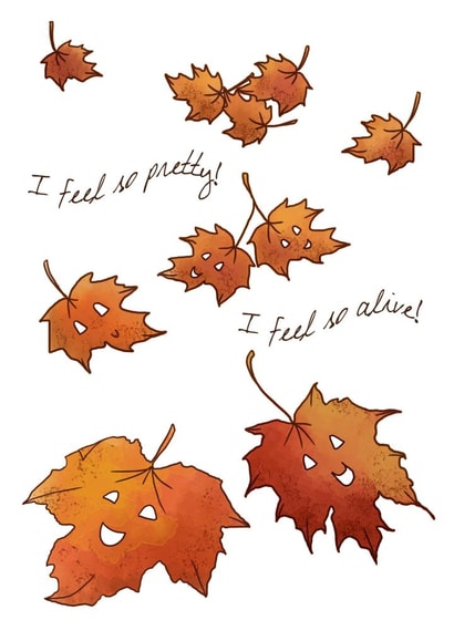 autumn leaves Just because Card 26707 created by Drawberry Jam