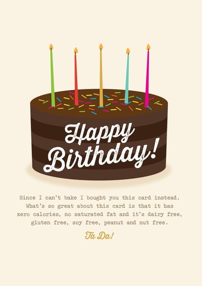 cake funny Humour Card 4369 created by TRICIA O