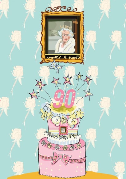 90th Birthday Birthday Card 1195 created by Higgledy Ink Illustration