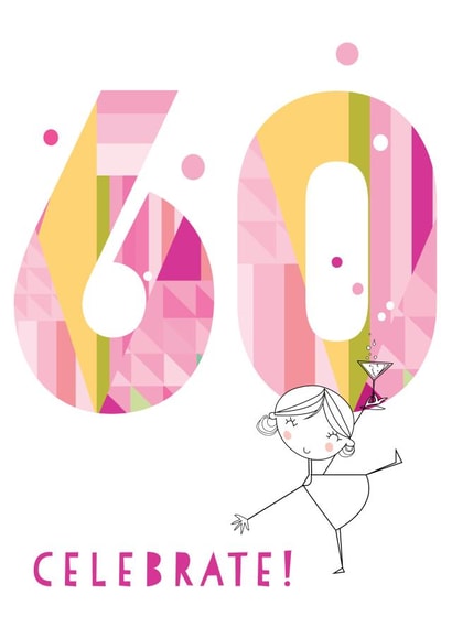 60 60th Birthday Card 2025 created by Pink Pig
