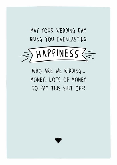 Everlasting happiness - Funny Wedding card created by Prairie Chick Prints