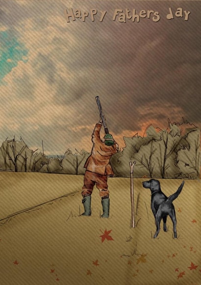 Happy Fathers Day Labrador country sports created by Ryland Studios