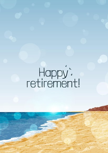 Happy retirement beach and sea card created by Pupsiku