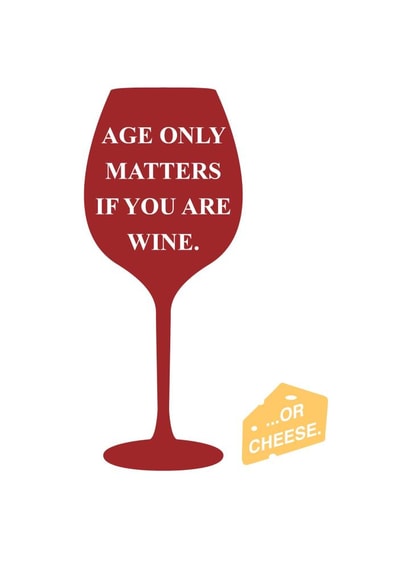 Cheese Wine Birthday Card 4864 created by Ginger Ink Design