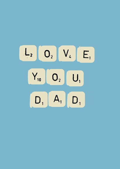 Scrabble Father's Day card created by Ilka Dickens