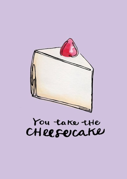 funny take the cake Valentines Day Card 27182 created by Milklegs Co.