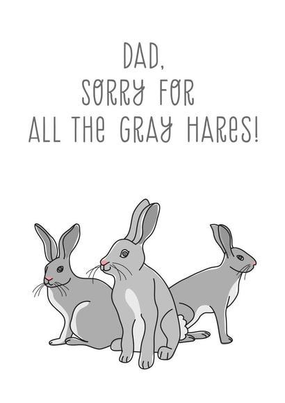 Father's Day Card - Gray Hares created by The Imagination Spot